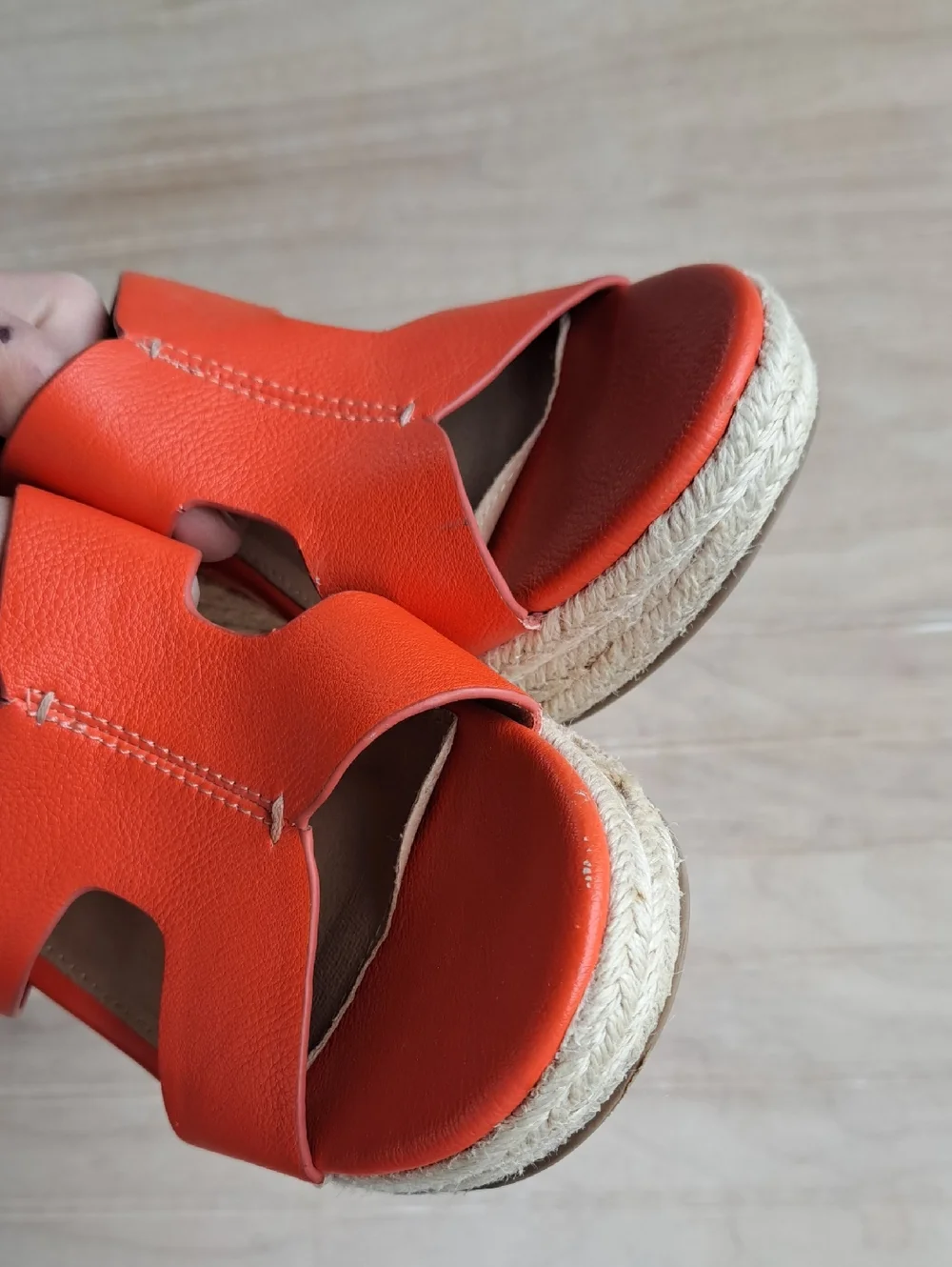 Report Dentril Orange Espadrille Platform Resortwear Wedge Slide Sandals